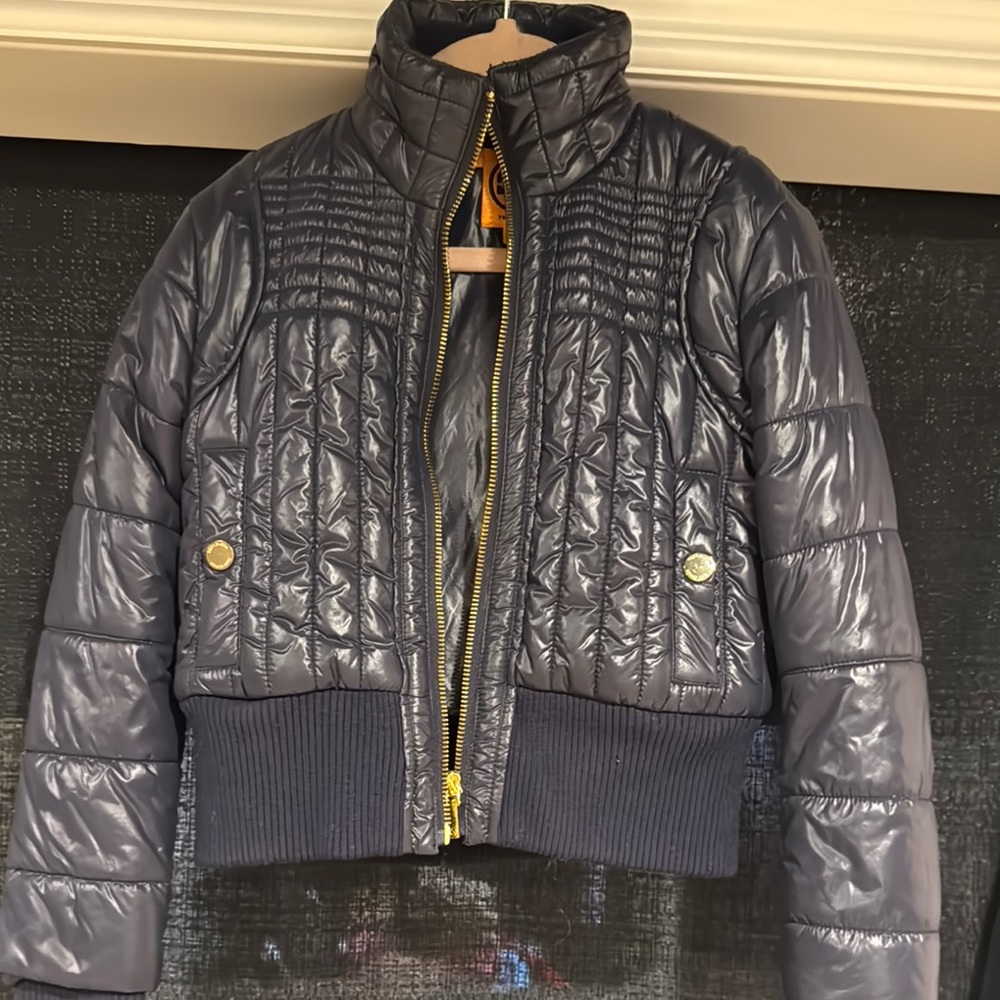 Tory Burch Navy Blue Jacket with Gold Zipper
